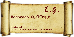 Bachrach Gyöngyi névjegykártya